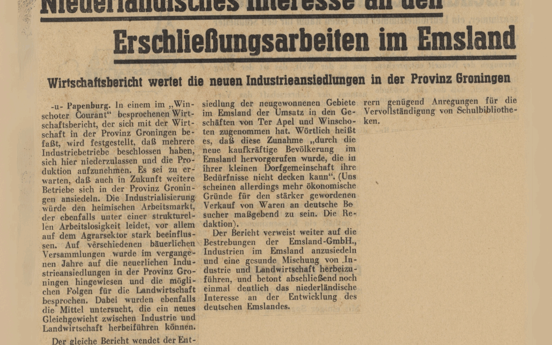 Die niederländische Presse blickt auf den Emslandplan